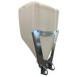 Milk white container with Black V mounting bracket, capacity: 28 liters - 17 kg