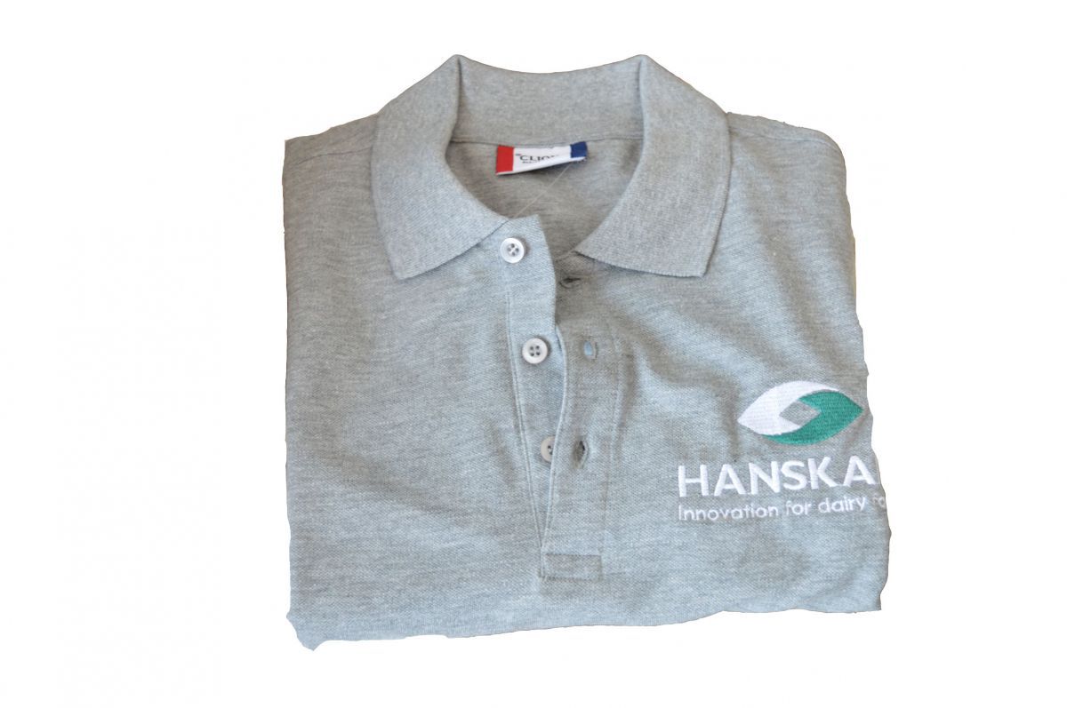 polo shirt with hanskamp logo size l