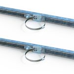 Set Montageclip (2x) met slangklem voor valbuis montage aan rail