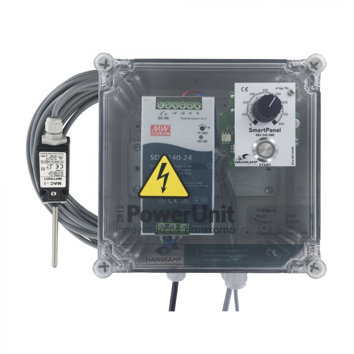 smartpanel in powerunit one type of food with limit switch 0800 g with graduated scale 